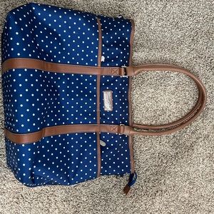 Jessica Simpson blue/white polka dot computer/travel bag.